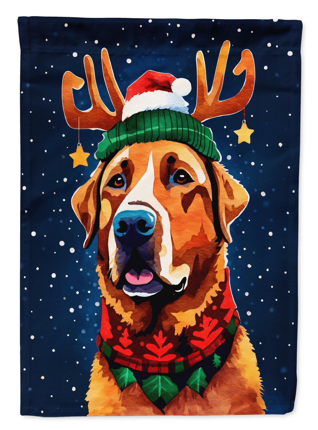 Chesapeake Bay Retriever Christmas House Flag 28x40 Porch Sleeve Pole Decorative Outside Yard Banner Artwork Wall Hanging, Polyester