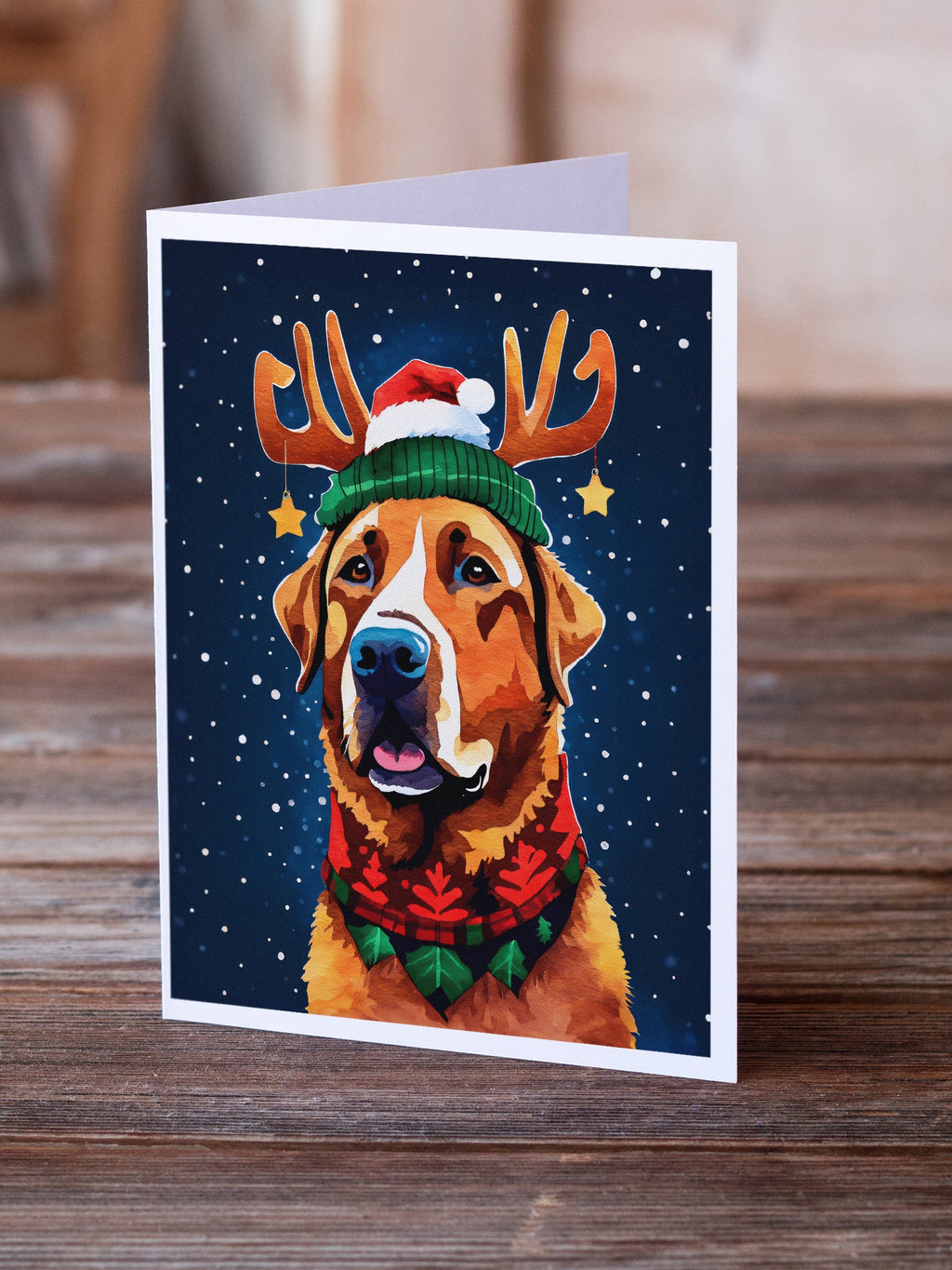 Chesapeake Bay Retriever Christmas Greeting Cards Pack of 8 Blank Cards with Envelopes Whimsical A7 Size 5x7