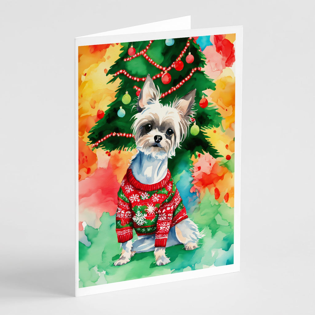 Chinese Crested Christmas Greeting Cards Pack of 8 Blank Cards with Envelopes Whimsical A7 Size 5x7