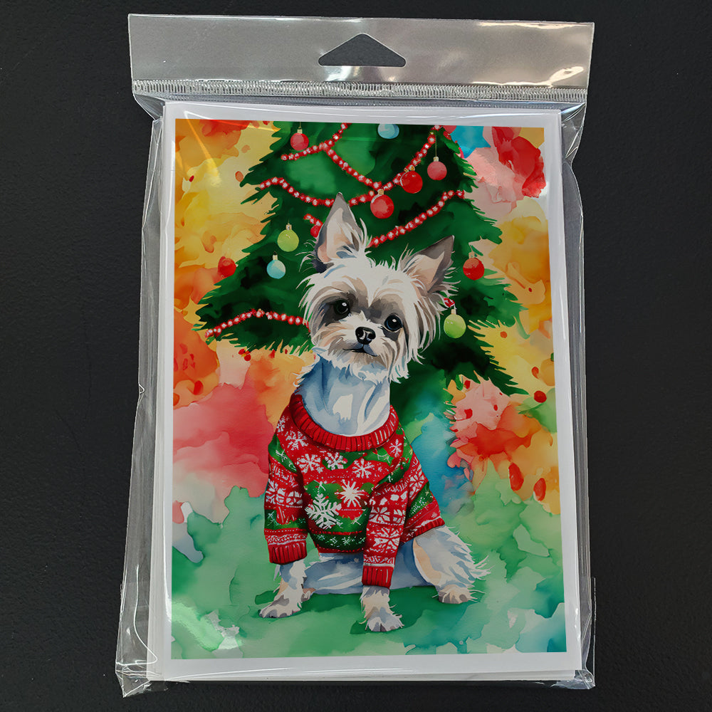 Chinese Crested Christmas Greeting Cards Pack of 8 Blank Cards with Envelopes Whimsical A7 Size 5x7
