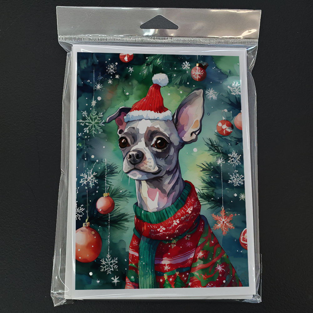 Chinese Crested Christmas Greeting Cards Pack of 8 Blank Cards with Envelopes Whimsical A7 Size 5x7