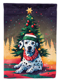 Dalmatian Christmas House Flag 28x40 Porch Sleeve Pole Decorative Outside Yard Banner Artwork Wall Hanging, Polyester