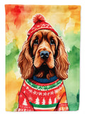 English Cocker Spaniel Christmas House Flag 28x40 Porch Sleeve Pole Decorative Outside Yard Banner Artwork Wall Hanging, Polyester