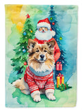 Finnish Lapphund Christmas House Flag 28x40 Porch Sleeve Pole Decorative Outside Yard Banner Artwork Wall Hanging, Polyester