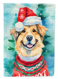 Finnish Lapphund Christmas House Flag 28x40 Porch Sleeve Pole Decorative Outside Yard Banner Artwork Wall Hanging, Polyester