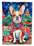 French Bulldog Christmas House Flag 28x40 Porch Sleeve Pole Decorative Outside Yard Banner Artwork Wall Hanging, Polyester