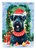 Kerry Blue Terrier Christmas House Flag 28x40 Porch Sleeve Pole Decorative Outside Yard Banner Artwork Wall Hanging, Polyester