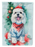 Maltese Christmas House Flag 28x40 Porch Sleeve Pole Decorative Outside Yard Banner Artwork Wall Hanging, Polyester