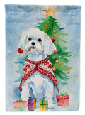 Maltese Christmas House Flag 28x40 Porch Sleeve Pole Decorative Outside Yard Banner Artwork Wall Hanging, Polyester
