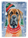 Mastiff Christmas House Flag 28x40 Porch Sleeve Pole Decorative Outside Yard Banner Artwork Wall Hanging, Polyester