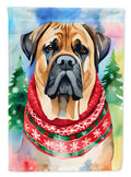 Mastiff Christmas House Flag 28x40 Porch Sleeve Pole Decorative Outside Yard Banner Artwork Wall Hanging, Polyester