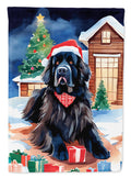 Newfoundland Christmas House Flag 28x40 Porch Sleeve Pole Decorative Outside Yard Banner Artwork Wall Hanging, Polyester