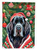 Newfoundland Christmas House Flag 28x40 Porch Sleeve Pole Decorative Outside Yard Banner Artwork Wall Hanging, Polyester