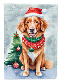 Nova Scotia Duck Toller Christmas House Flag 28x40 Porch Sleeve Pole Decorative Outside Yard Banner Artwork Wall Hanging, Polyester