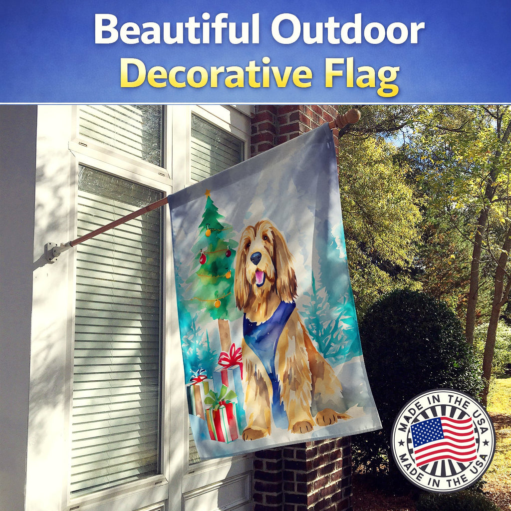 Otterhound Christmas House Flag 28x40 Porch Sleeve Pole Decorative Outside Yard Banner Artwork Wall Hanging, Polyester