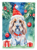 Petit Basset Griffon Vendeen Christmas House Flag 28x40 Porch Sleeve Pole Decorative Outside Yard Banner Artwork Wall Hanging, Polyester