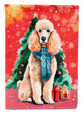 Poodle Christmas House Flag 28x40 Porch Sleeve Pole Decorative Outside Yard Banner Artwork Wall Hanging, Polyester