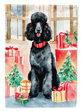 Poodle Christmas House Flag 28x40 Porch Sleeve Pole Decorative Outside Yard Banner Artwork Wall Hanging, Polyester