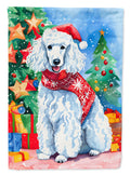 Poodle Christmas House Flag 28x40 Porch Sleeve Pole Decorative Outside Yard Banner Artwork Wall Hanging, Polyester