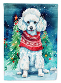 Poodle Christmas House Flag 28x40 Porch Sleeve Pole Decorative Outside Yard Banner Artwork Wall Hanging, Polyester