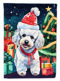 Poodle Christmas House Flag 28x40 Porch Sleeve Pole Decorative Outside Yard Banner Artwork Wall Hanging, Polyester