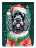 Portuguese Water Dog Christmas House Flag 28x40 Porch Sleeve Pole Decorative Outside Yard Banner Artwork Wall Hanging, Polyester