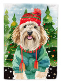 Puli Christmas House Flag 28x40 Porch Sleeve Pole Decorative Outside Yard Banner Artwork Wall Hanging, Polyester