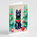 Schipperke Christmas Greeting Cards Pack of 8 Blank Cards with Envelopes Whimsical A7 Size 5x7