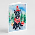 Scottish Terrier Christmas Greeting Cards Pack of 8 Blank Cards with Envelopes Whimsical A7 Size 5x7
