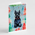 Scottish Terrier Christmas Greeting Cards Pack of 8 Blank Cards with Envelopes Whimsical A7 Size 5x7