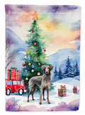 Scottish Deerhound Christmas House Flag 28x40 Porch Sleeve Pole Decorative Outside Yard Banner Artwork Wall Hanging, Polyester