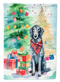 Scottish Deerhound Christmas House Flag 28x40 Porch Sleeve Pole Decorative Outside Yard Banner Artwork Wall Hanging, Polyester