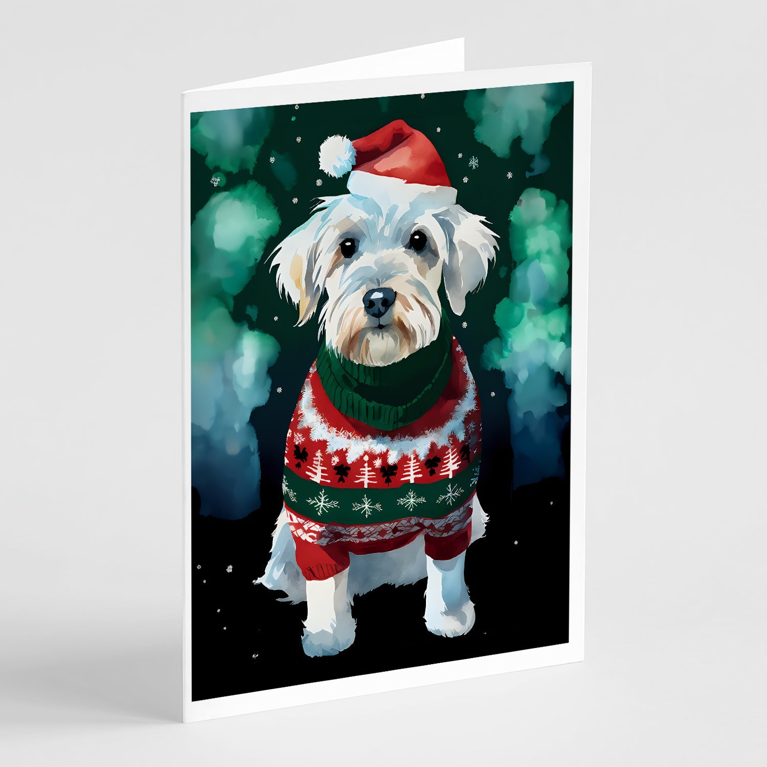 Sealyham Terrier Christmas Greeting Cards Pack of 8 Blank Cards with Envelopes Whimsical A7 Size 5x7