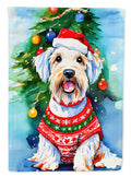 Sealyham Terrier Christmas House Flag 28x40 Porch Sleeve Pole Decorative Outside Yard Banner Artwork Wall Hanging, Polyester