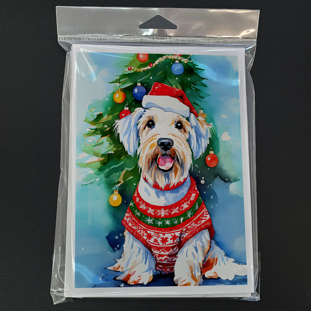 Sealyham Terrier Christmas Greeting Cards Pack of 8 Blank Cards with Envelopes Whimsical A7 Size 5x7