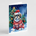 Shih Tzu Christmas Greeting Cards Pack of 8 Blank Cards with Envelopes Whimsical A7 Size 5x7