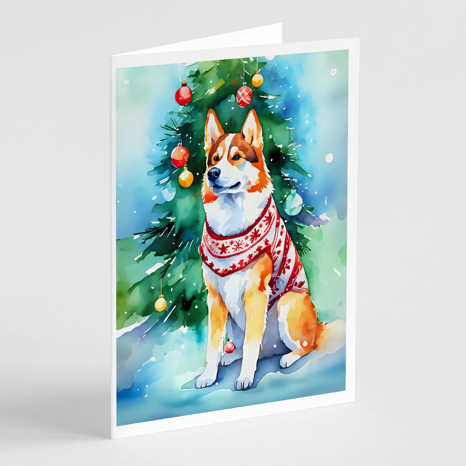 Siberian Husky Christmas Greeting Cards Pack of 8 Blank Cards with Envelopes Whimsical A7 Size 5x7