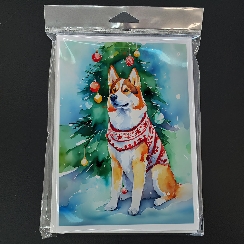 Siberian Husky Christmas Greeting Cards Pack of 8 Blank Cards with Envelopes Whimsical A7 Size 5x7