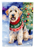 Wheaten Terrier Christmas House Flag 28x40 Porch Sleeve Pole Decorative Outside Yard Banner Artwork Wall Hanging, Polyester