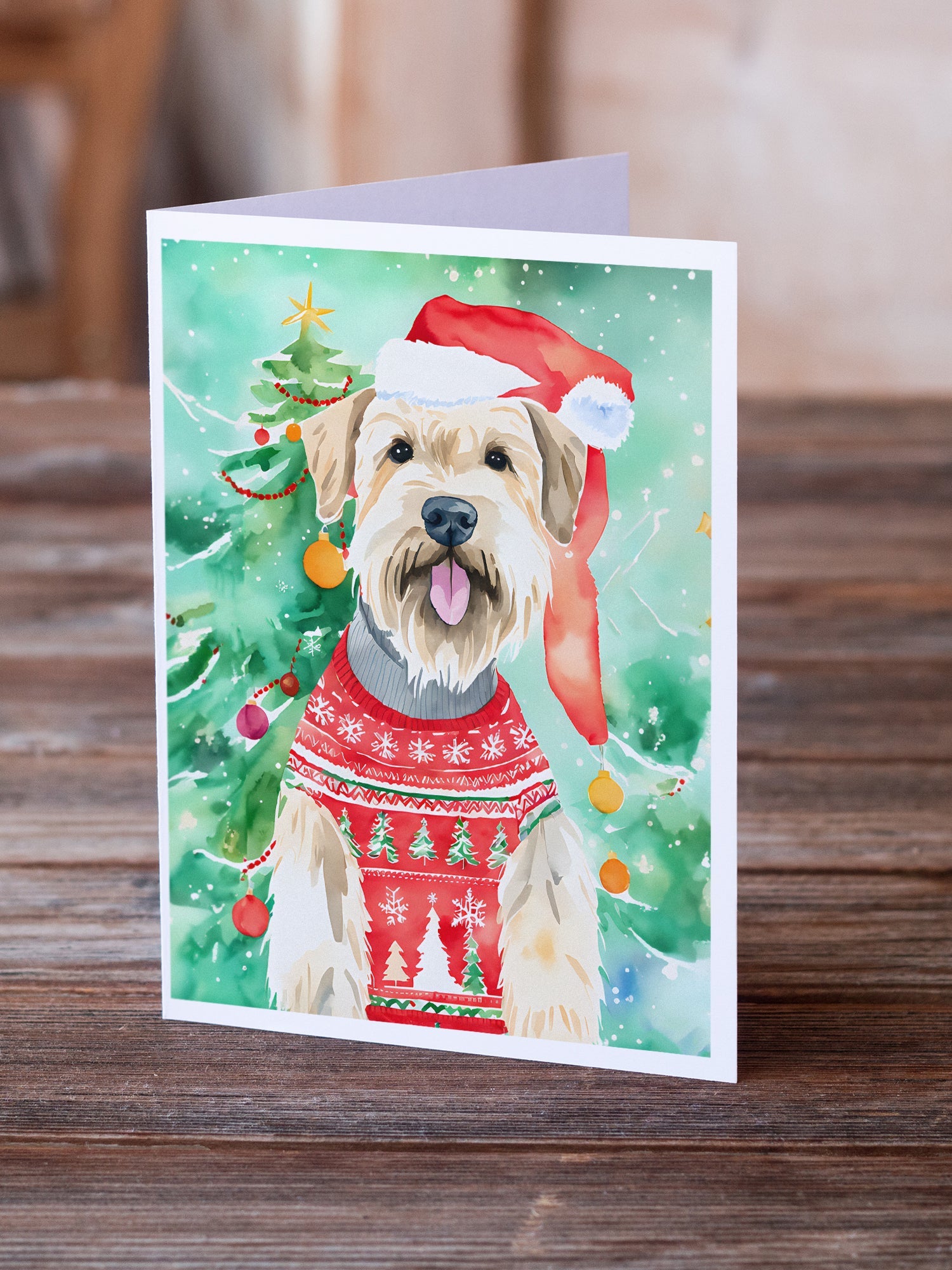 Wheaten Terrier Christmas Greeting Cards Pack of 8 Blank Cards with Envelopes Whimsical A7 Size 5x7