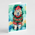 Tibetan Mastiff Christmas Greeting Cards Pack of 8 Blank Cards with Envelopes Whimsical A7 Size 5x7