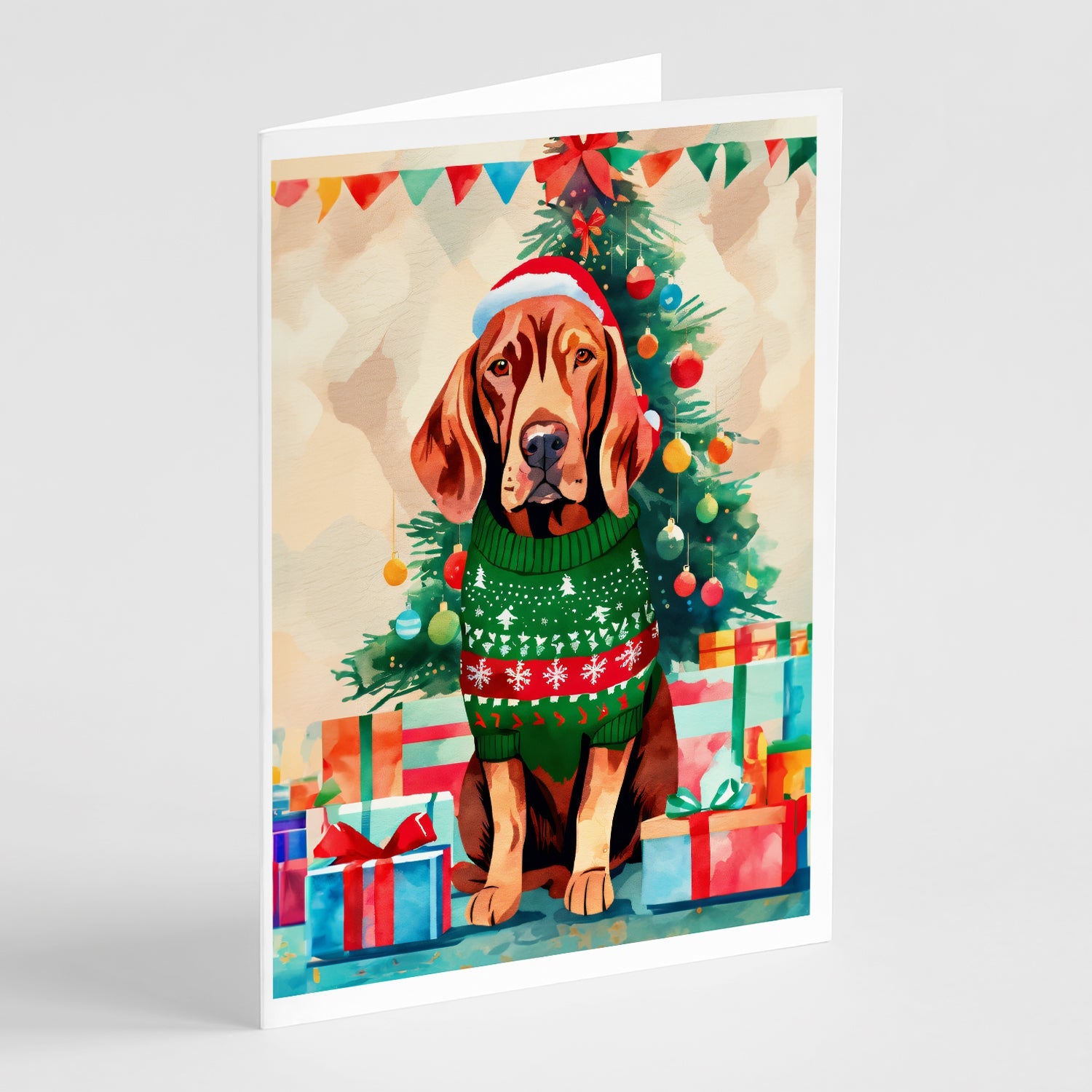 Vizsla Christmas Greeting Cards Pack of 8 Blank Cards with Envelopes Whimsical A7 Size 5x7