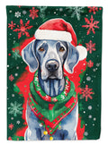 Weimaraner Christmas House Flag 28x40 Porch Sleeve Pole Decorative Outside Yard Banner Artwork Wall Hanging, Polyester