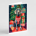 Weimaraner Christmas Greeting Cards Pack of 8 Blank Cards with Envelopes Whimsical A7 Size 5x7