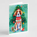 Welsh Springer Spaniel Christmas Greeting Cards Pack of 8 Blank Cards with Envelopes Whimsical A7 Size 5x7