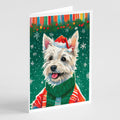 Westie Christmas Greeting Cards Pack of 8 Blank Cards with Envelopes Whimsical A7 Size 5x7