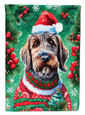 Wirehaired Pointing Griffon Christmas House Flag 28x40 Porch Sleeve Pole Decorative Outside Yard Banner Artwork Wall Hanging, Polyester