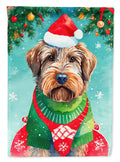 Wirehaired Pointing Griffon Christmas House Flag 28x40 Porch Sleeve Pole Decorative Outside Yard Banner Artwork Wall Hanging, Polyester