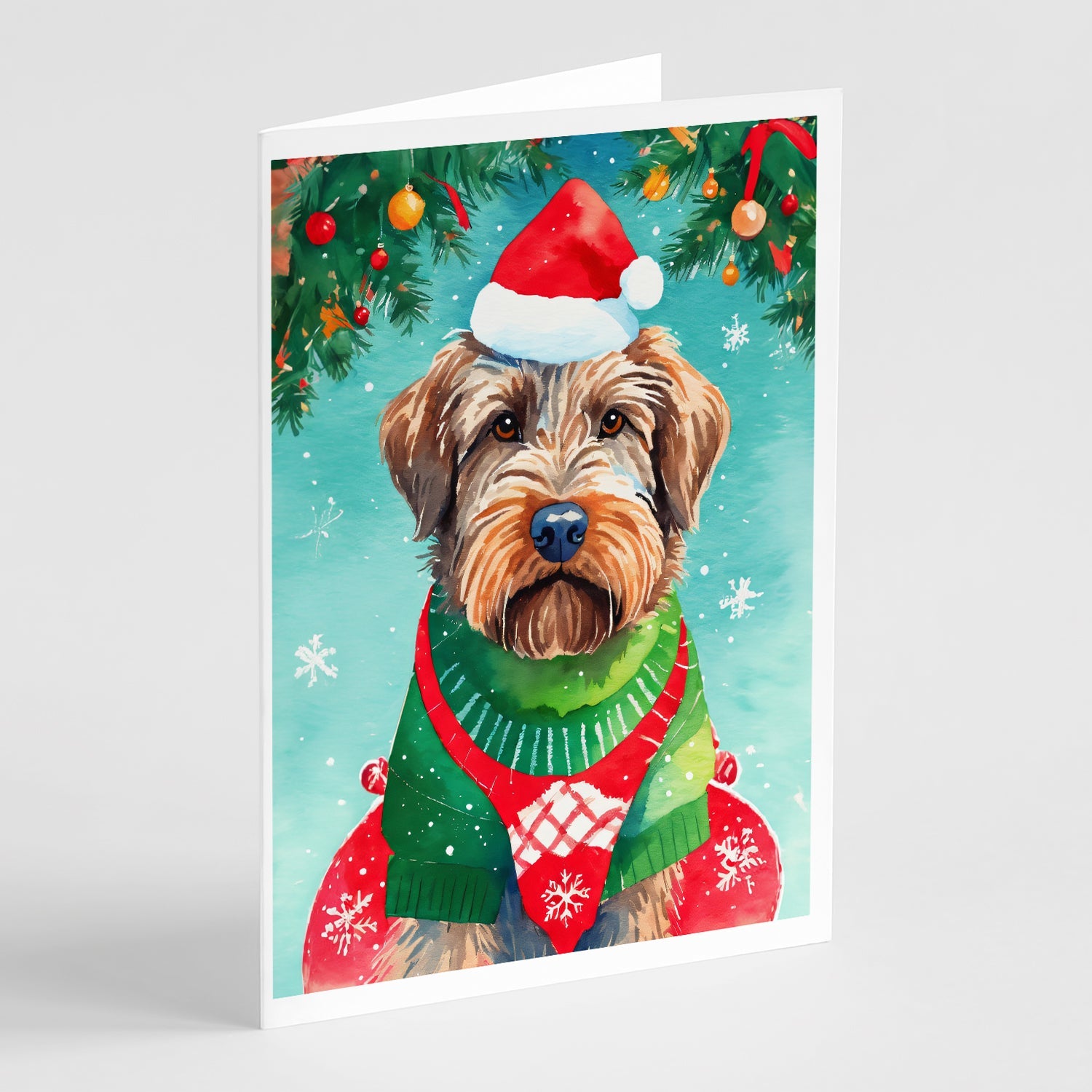 Wirehaired Pointing Griffon Christmas Greeting Cards Pack of 8 Blank Cards with Envelopes Whimsical A7 Size 5x7