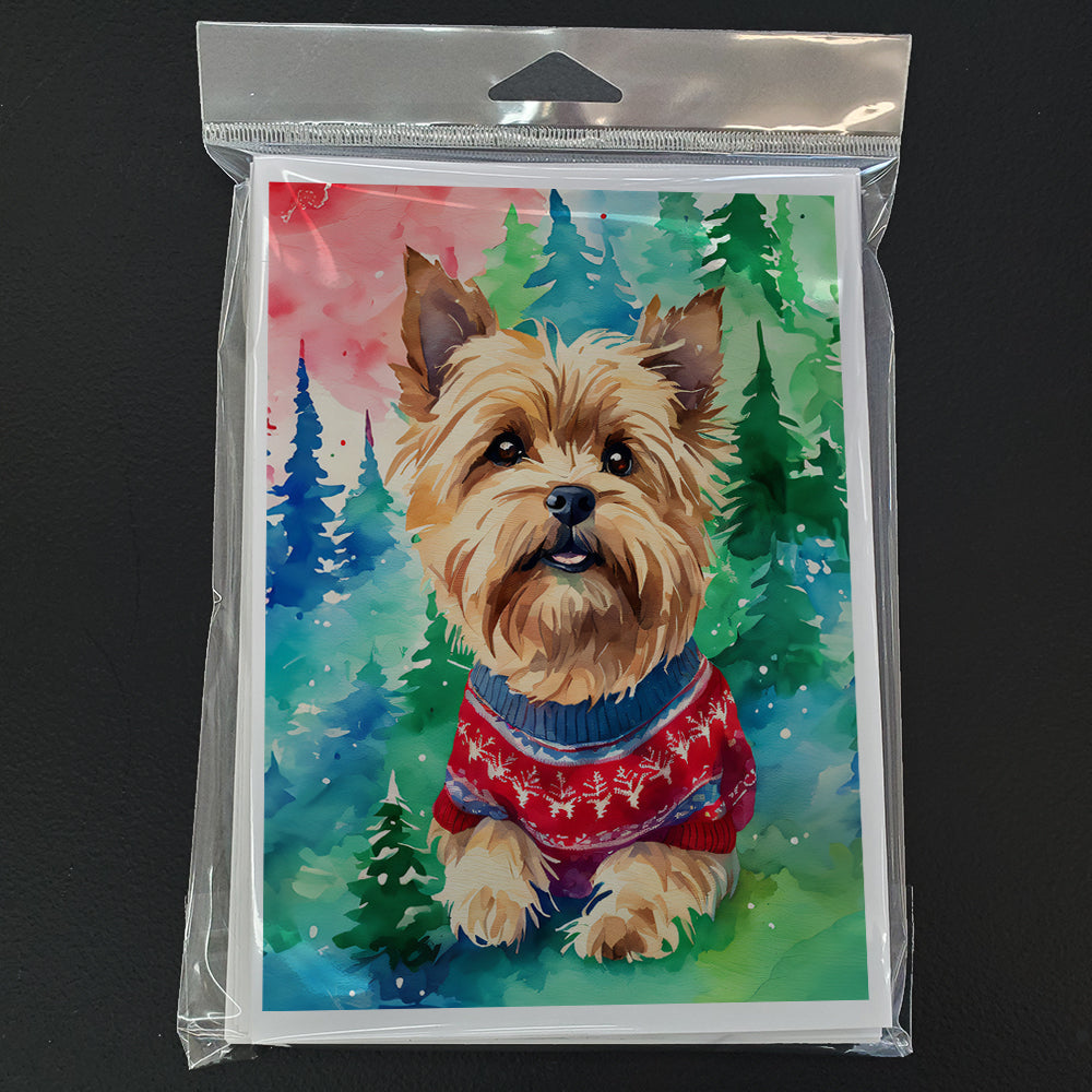 Yorkshire Terrier Yorkie Christmas Greeting Cards Pack of 8 Blank Cards with Envelopes Whimsical A7 Size 5x7